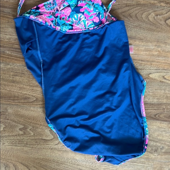 Lilly Pulitzer Pink and Blue One-Shoulder One Piece Swimsuit - Picture 6 of 6